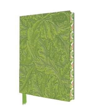 William Morris: Acanthus 2027 Artisan Art Vegan Leather Diary Planner - Page to View with Notes